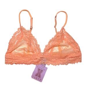 Savage X Fenty Dotted Mesh Bralette Bellini Pink Size Large